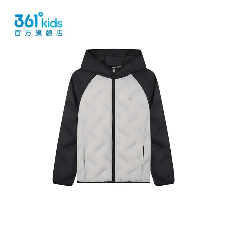 361°kids轻薄羽绒服25年冬季儿童外套保暖加绒休闲运动连帽防风