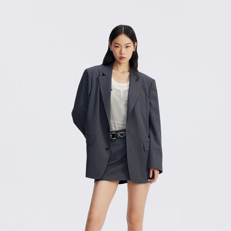 【沈梦辰同款】REVAN芮范优雅后颈蝴蝶结西装RL72601188