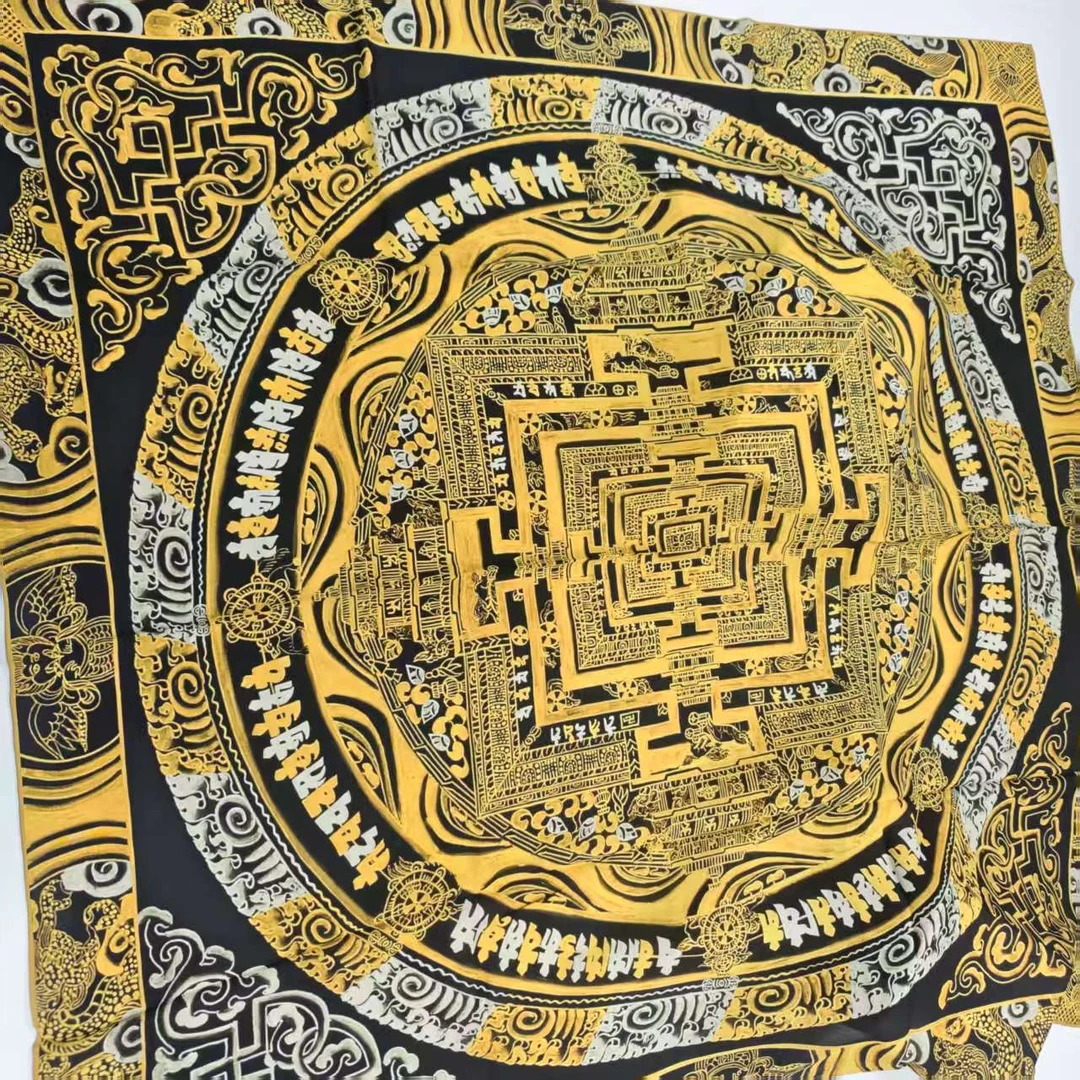 110 6d双乔方巾-金式 105cm丝巾