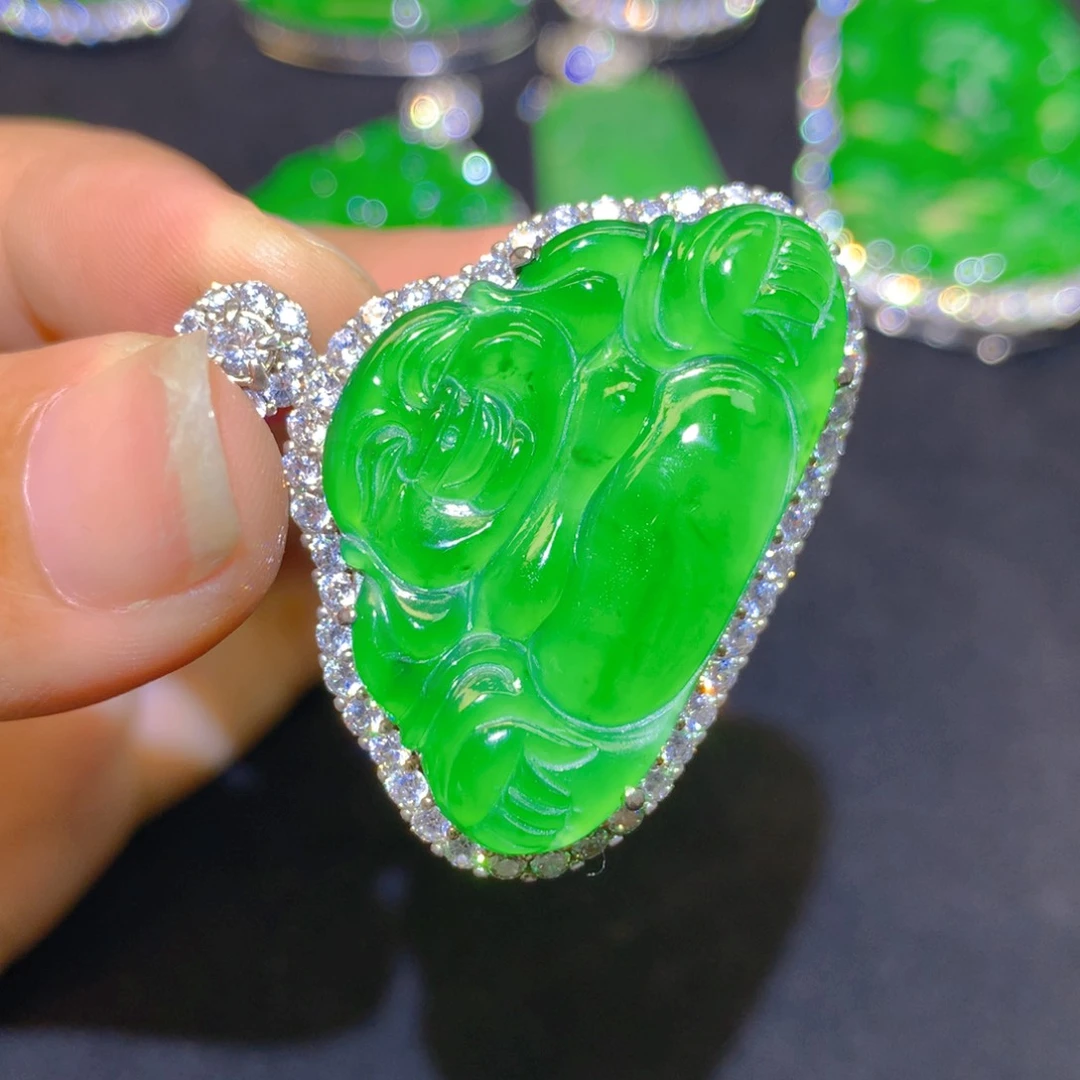 翡翠银S925镶嵌颈饰