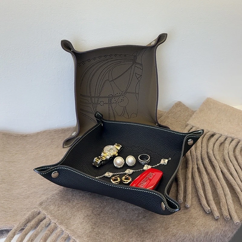 CaitinKaie轻奢----真皮蜡线手缝饰品托盘1568桌面钥匙收纳摆件