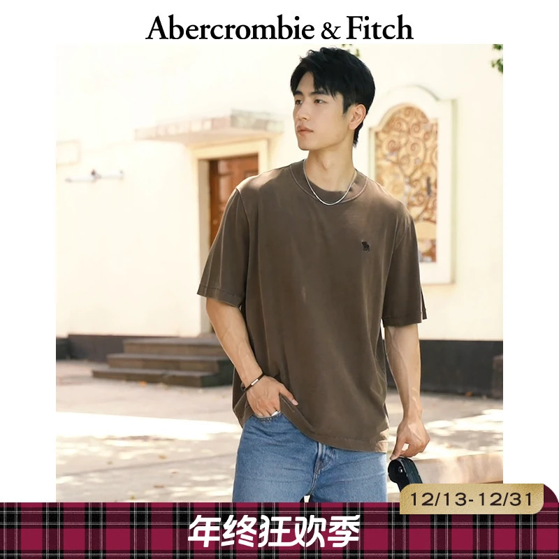 【重磅圆领】AF男装25夏款流光风经典小麋鹿图案短袖T恤124-5181