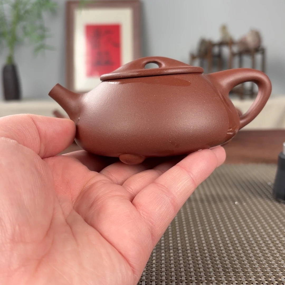 紫砂茶壶荷*微瑕黄龙山原矿紫砂壶