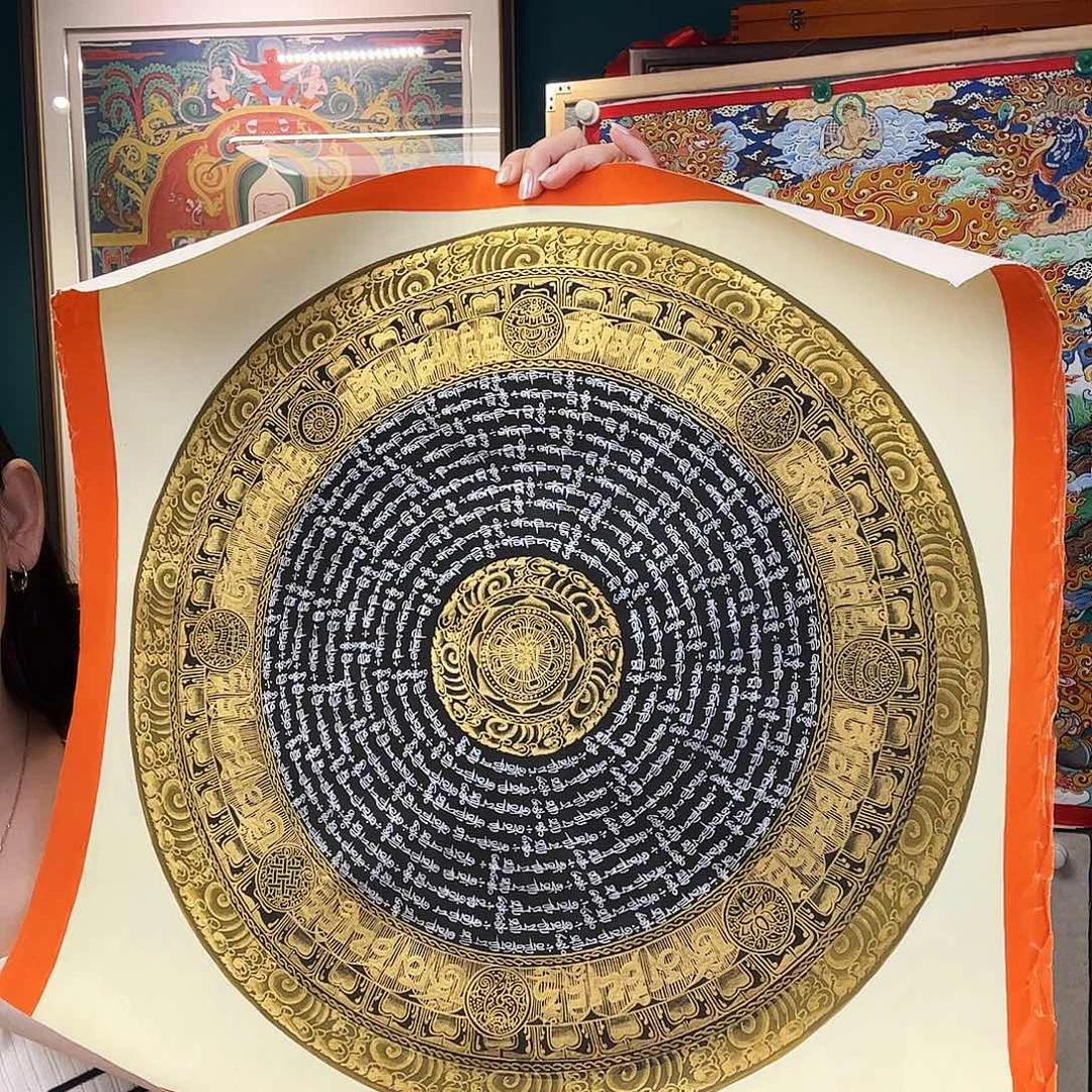 装裱画尼泊尔手绘唐卡画芯