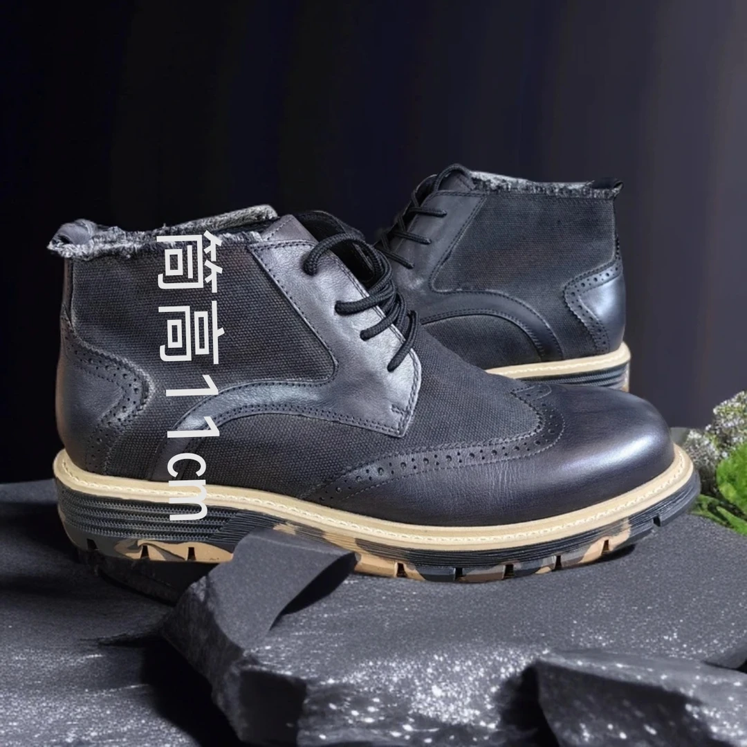 （顺丰包邮手速福利）夏季复古英伦男士夏季中帮马丁靴商务休闲