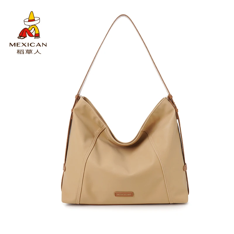 稻草人新款纯色耐刮时尚简约日系港风百搭轻奢托特包