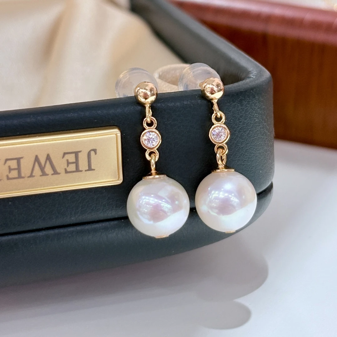 【小彤专属】【新粉福利】淡水珍珠爆闪8-9耳钉时尚气质百搭RY81024