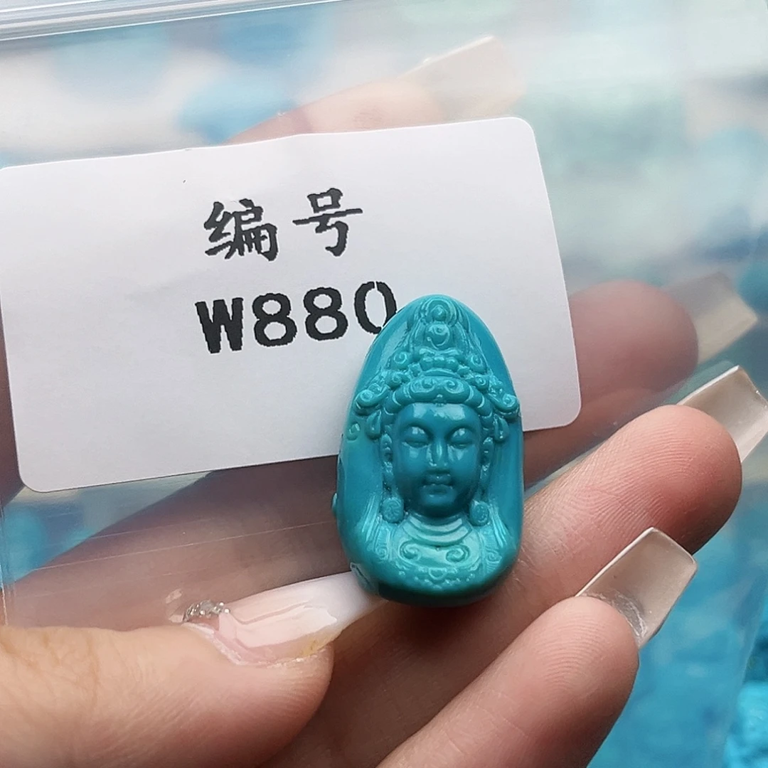 绿松石未镶嵌天然原矿雕刻绿松石