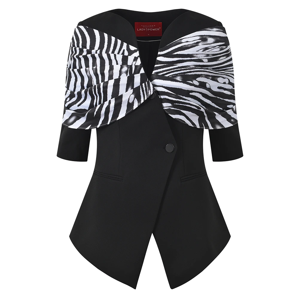 LADYPOWER黑白条纹气质上衣72830A