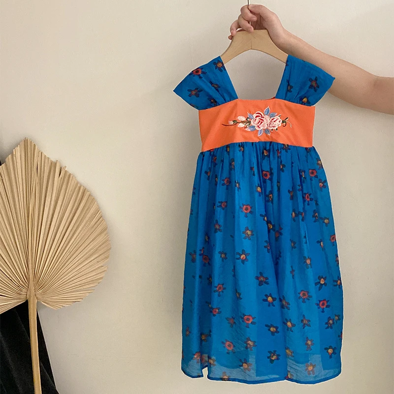 【安安家】女童汉服夏季新款潮新中式国风襦裙女孩古风连衣裙R25405