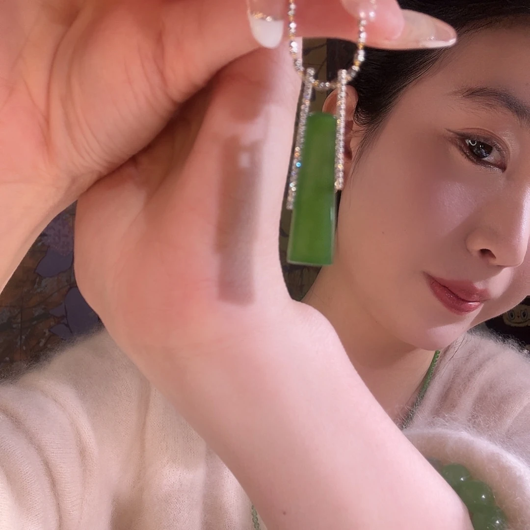 和田玉银S925镶嵌吊坠(不含链)