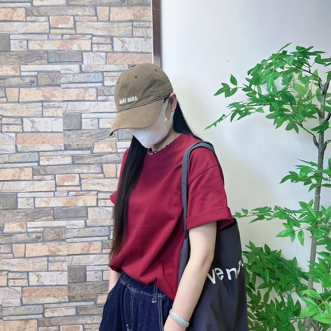 2025马卡龙短袖T恤宽松设计感纯棉上衣百搭显瘦圆领闺蜜装ins