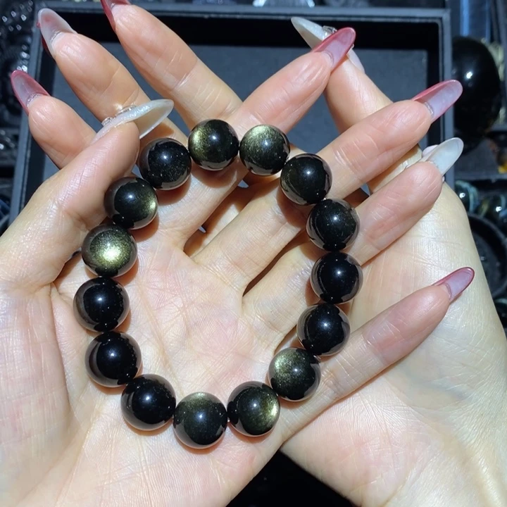 黑曜岩手链未镶嵌炯*