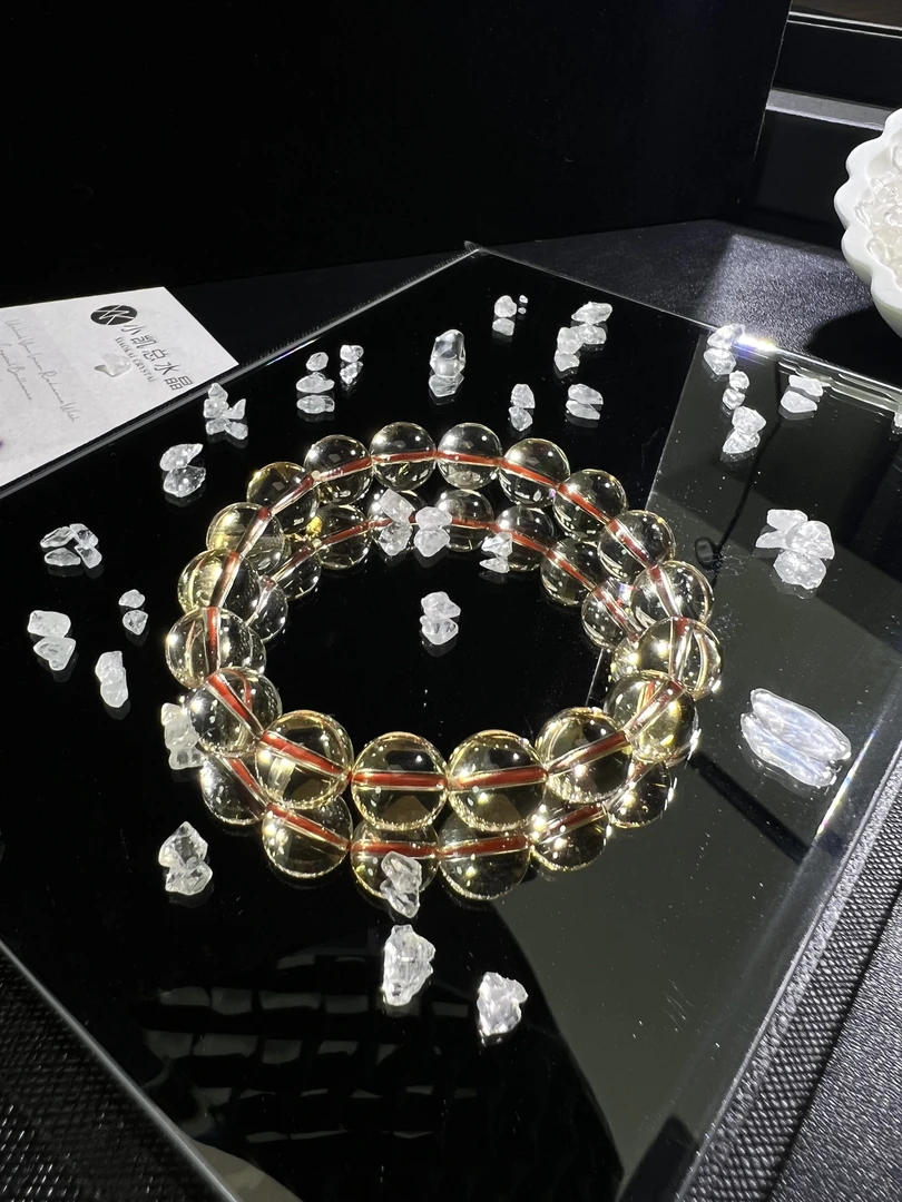 小凯总-K0115收藏级净体天然巴西老矿金黄料黄水晶手串