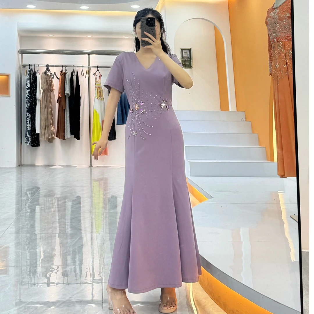 ［依易原创］南油高定定钻气质收腰鱼尾裙G73001