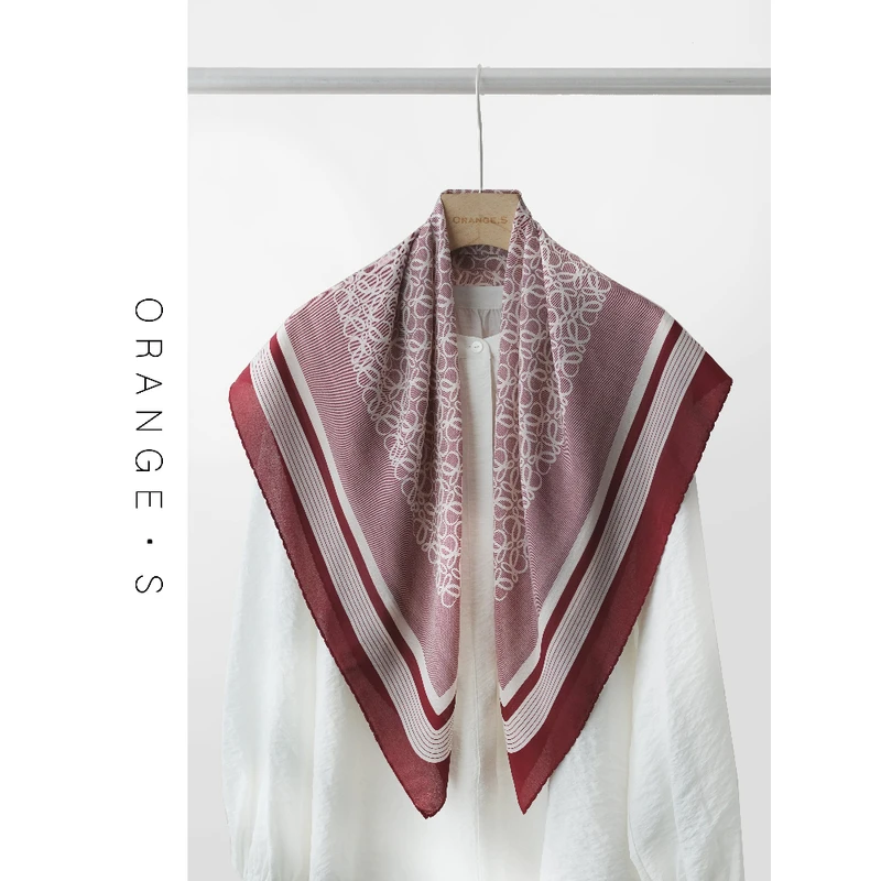 真丝双绉大方巾！【经典暗潮·红】100%桑 蚕丝围巾丝巾披肩女85cm