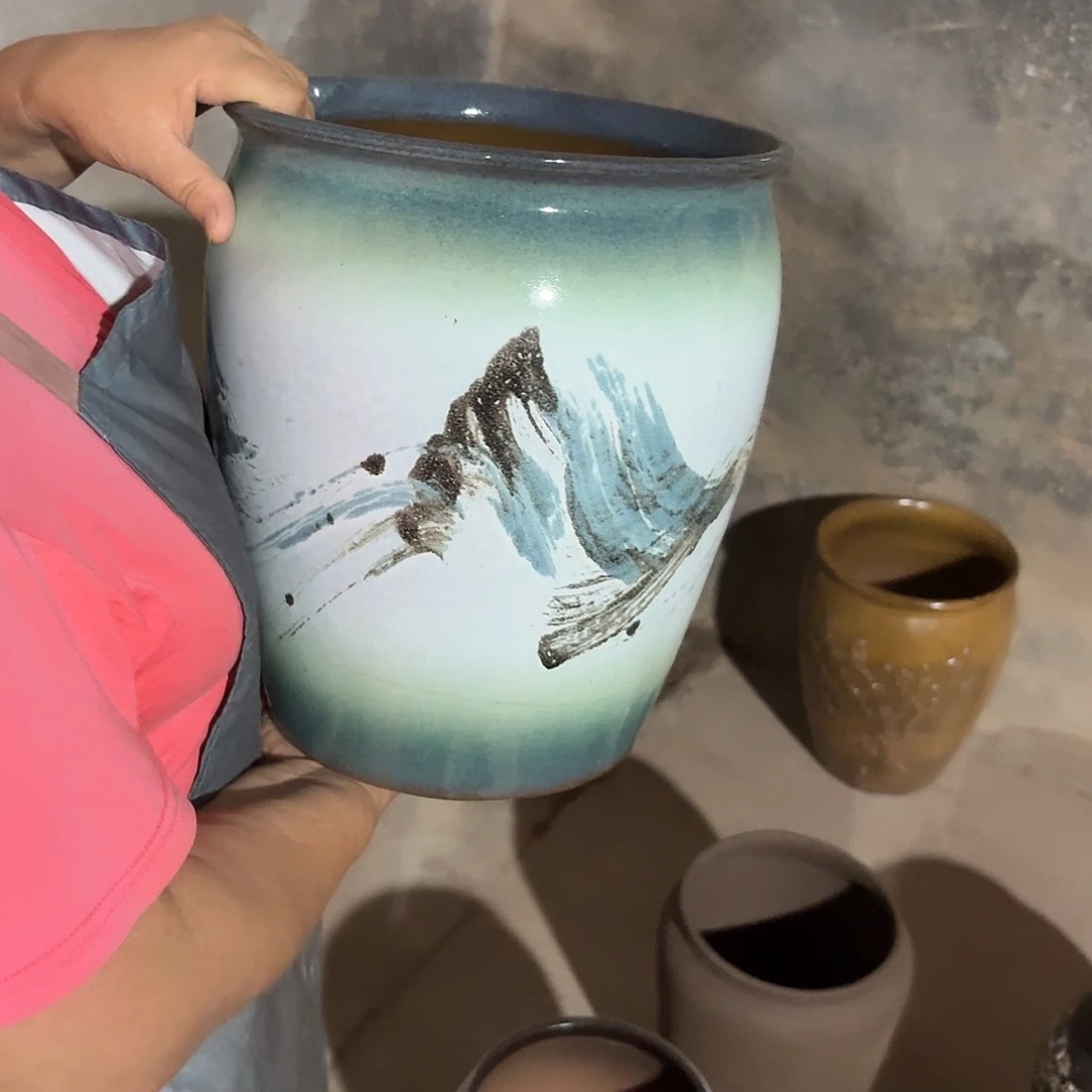 紫砂花盆口25高31