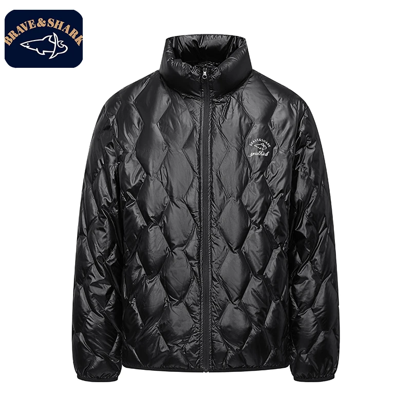 【官方正品】BRAVE＆SHARK/勇士鲨鱼轻薄羽绒服男短款时尚保暖冬外套
