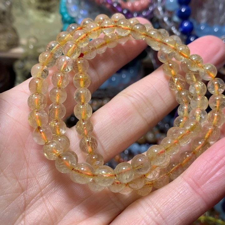 水晶手串未镶嵌6mm发晶手链