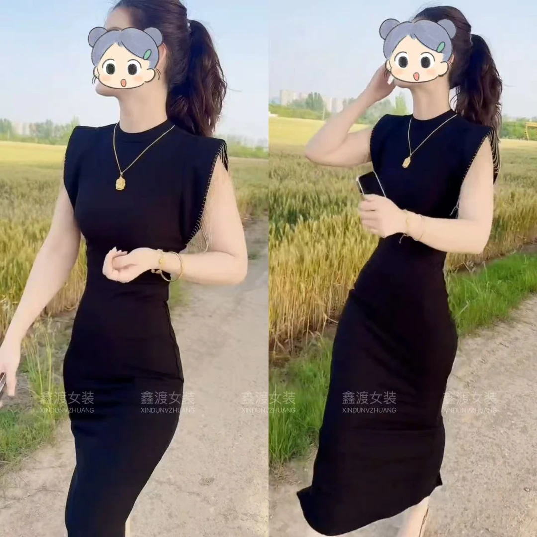 2025夏季新款时尚显瘦气质女士网红洋气连衣裙百搭款D5616