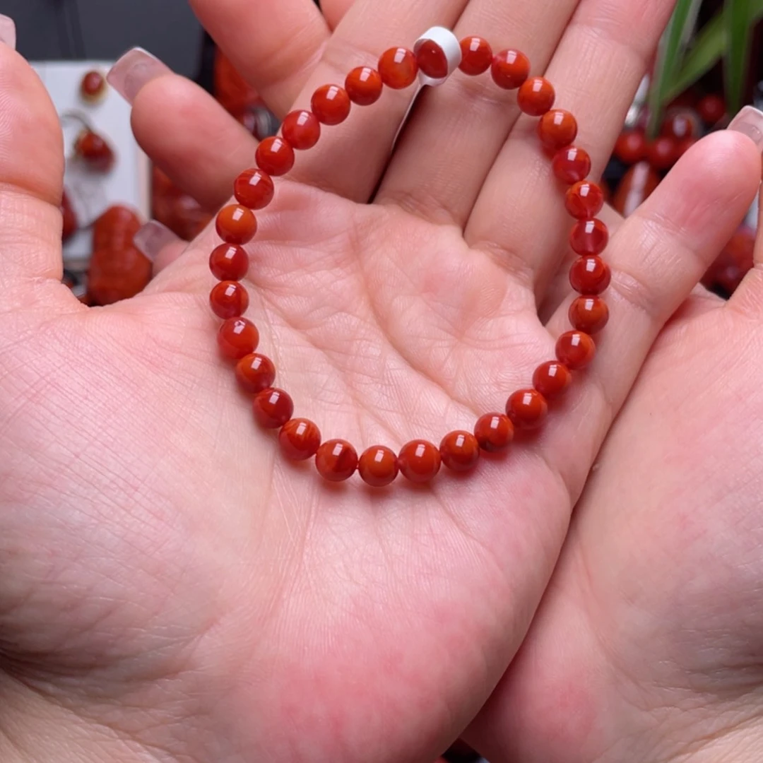 【闪购商品】南红玛瑙6➕圆珠手串未镶嵌M****✧