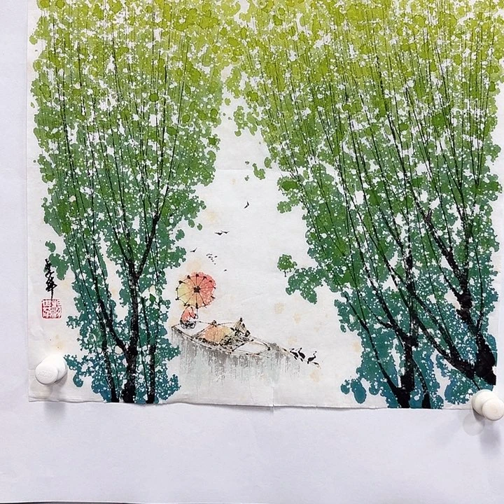 国画亲笔手绘放心去藏