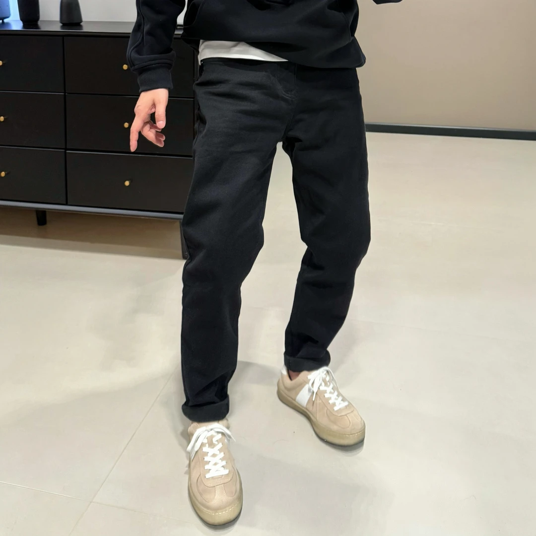 1168-2冬季加绒防褪色小黑牛仔裤