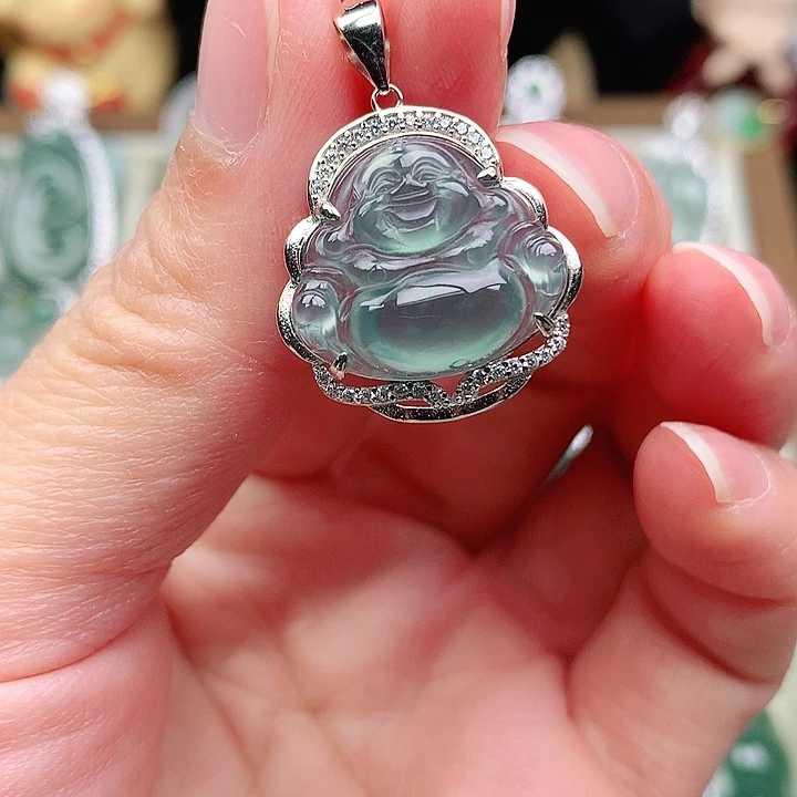 颈饰银S925镶嵌翡翠吊坠