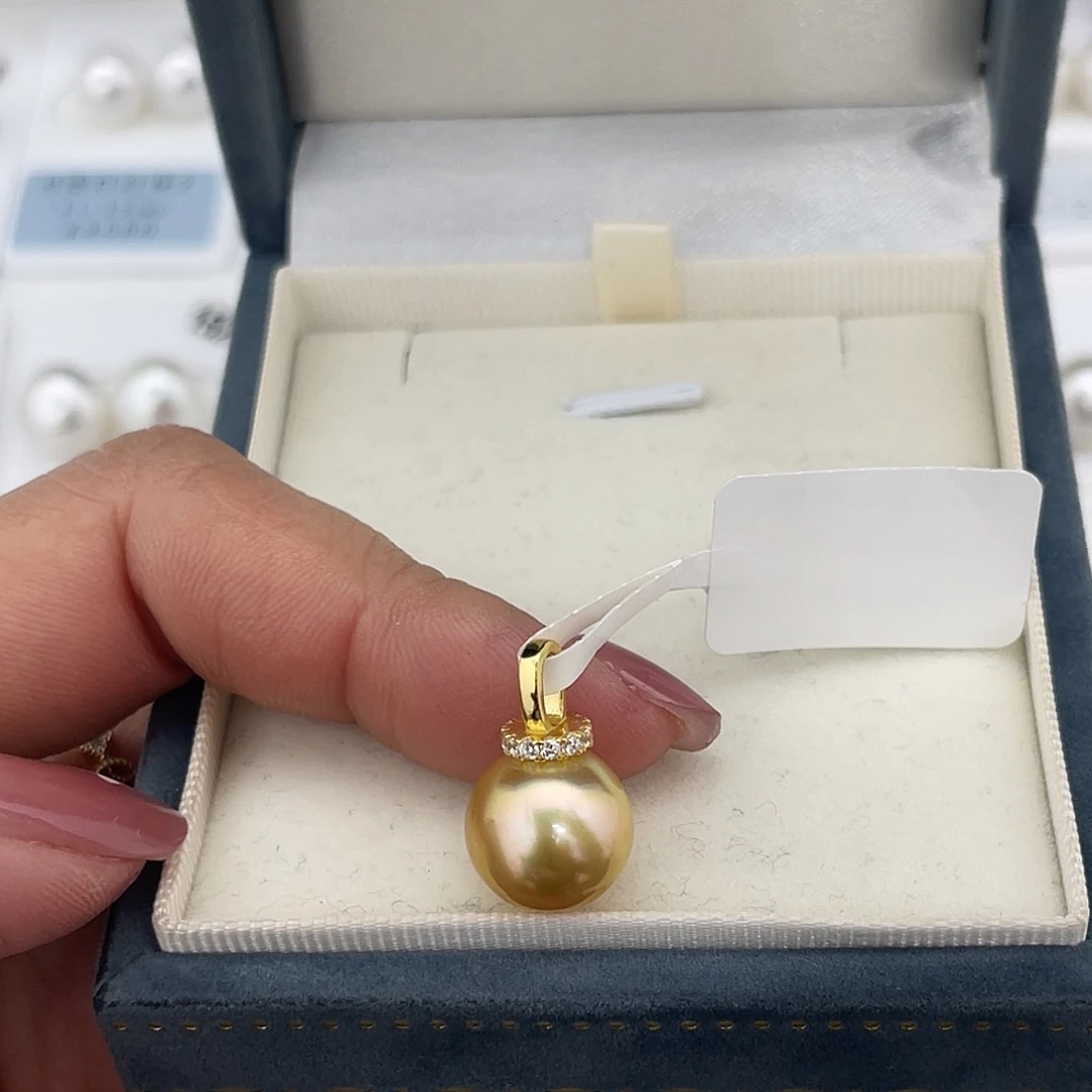 定制海水珍珠未镶嵌裸珠南洋金珠浓金11-12(成品不退换)