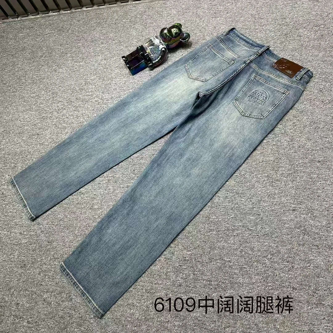 沙恩名品2025夏季立体剪裁修身水洗直筒显瘦百搭男士牛仔裤