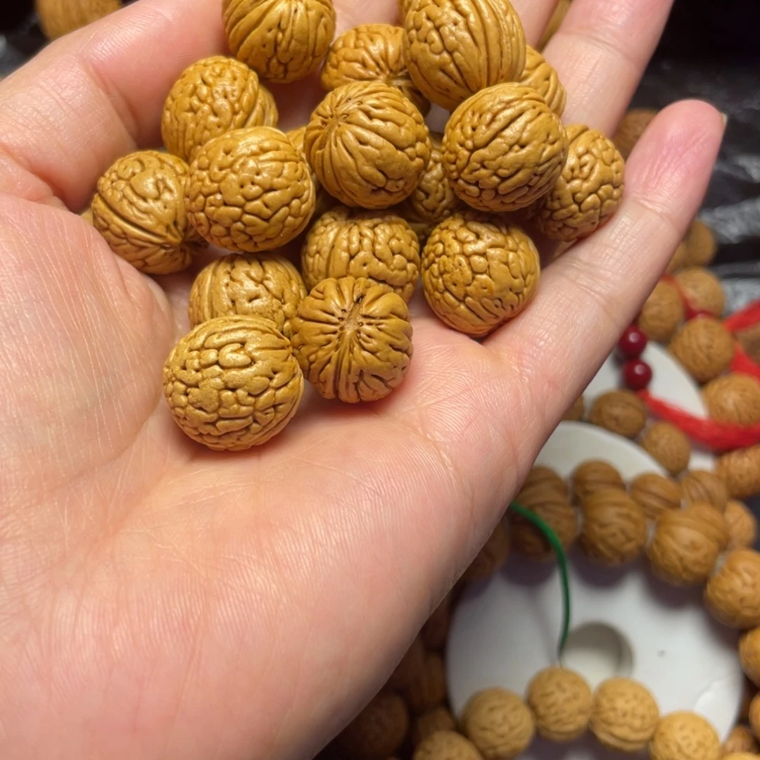 桃木桃核手串16+铁扇