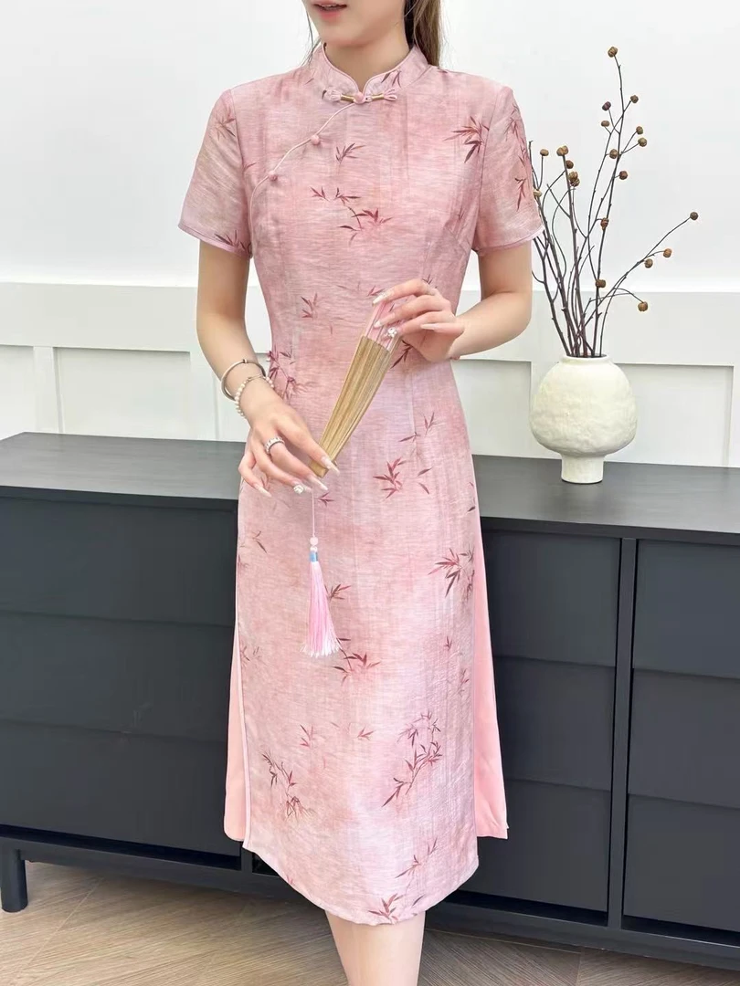 王姐专属-2025夏季新品国风印花优雅中式旗袍【春霓-8669】