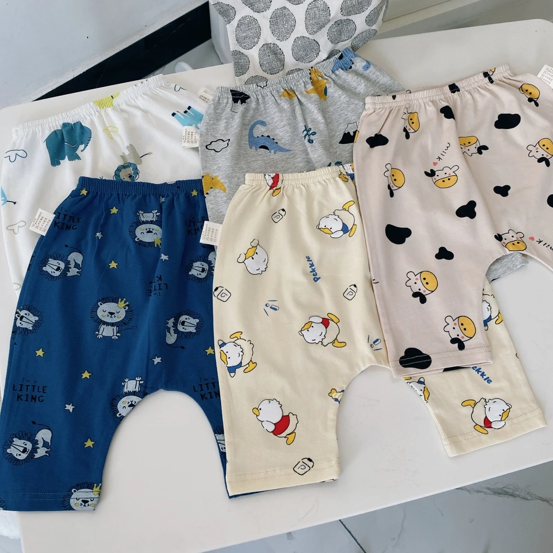 七分裤纯棉薄款儿童女童裤子男女宝宝PP婴儿短裤pp屁屁夏季休闲裤