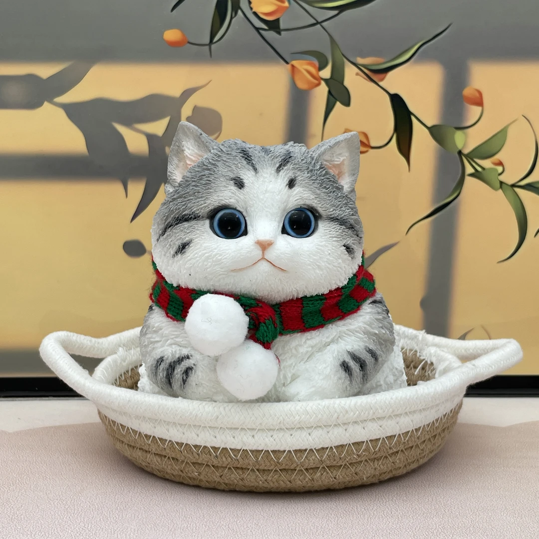 【美短起司猫】纯手工硅胶仿真猫咪创意礼物+解压摆件可爱起司猫