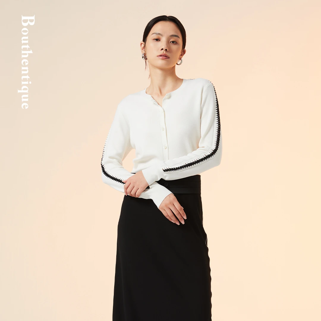 【粉丝专属】Bouthentique手工钩花美丽诺羊毛外套223121F2Z12