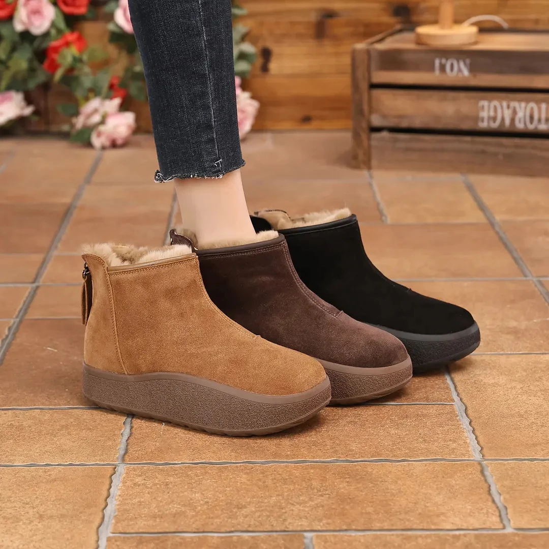 千之恋A增高4CM2025冬季时尚潮流新爆款厚底雪地靴保暖短靴60389