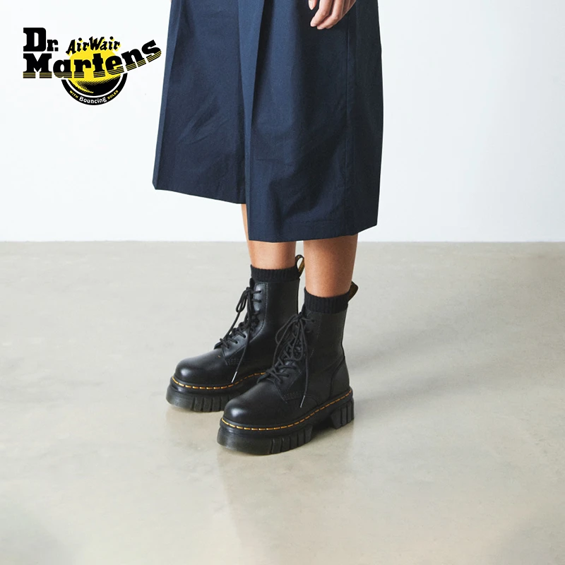 【达人专属】Dr.Martens Audrick早秋软皮黑色增高厚底马丁27149001