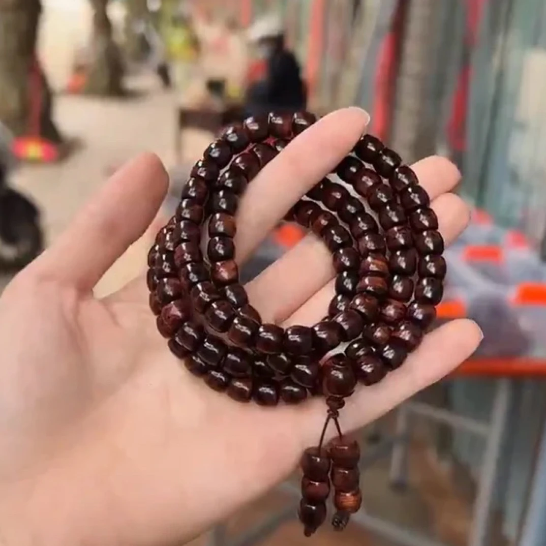 海南黄花梨紫油梨0.8X108颗老型筒珠多样发一