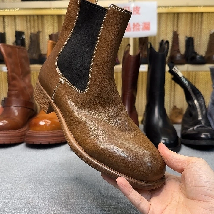 23号棕色36码切尔西瘦脚穿