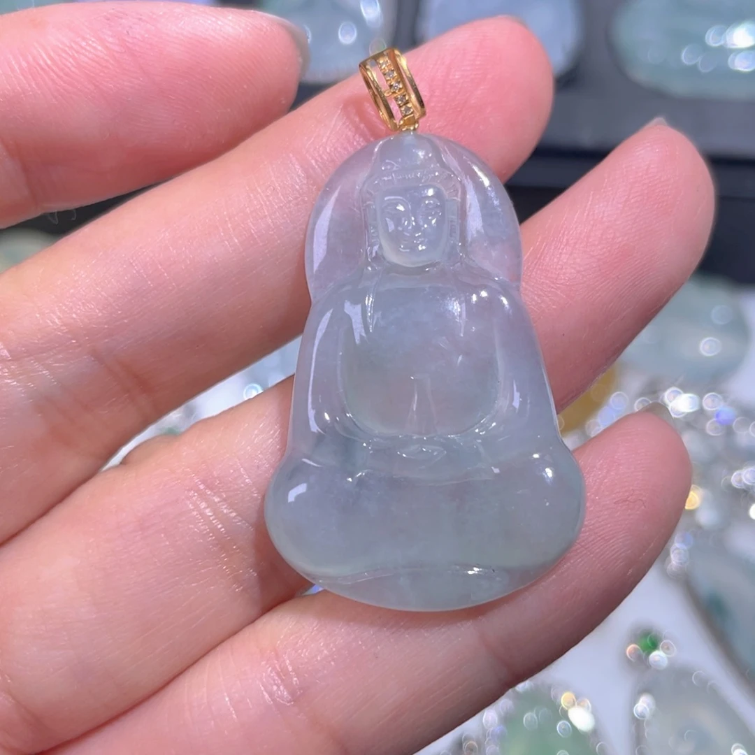 颈饰18K金镶嵌翡翠翡翠