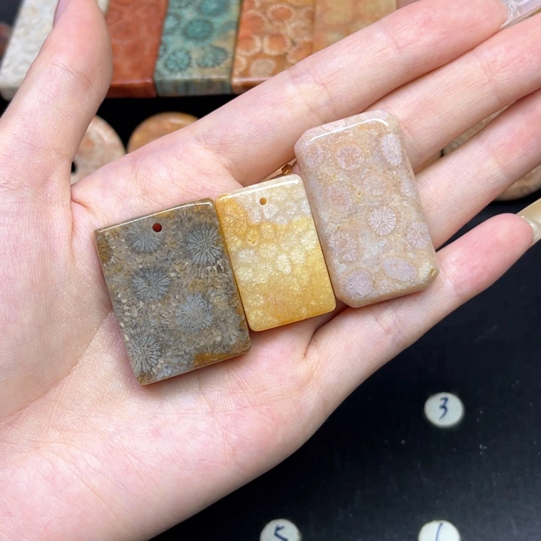 硅化珊瑚（珊瑚玉）吊坠未镶嵌