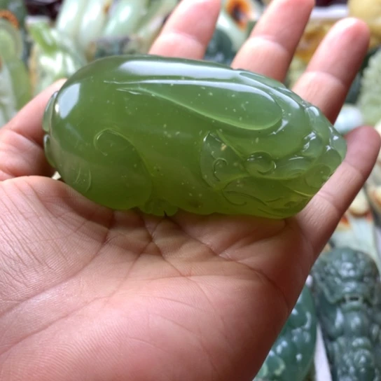 蛇纹石玉未镶嵌岫玉手把件