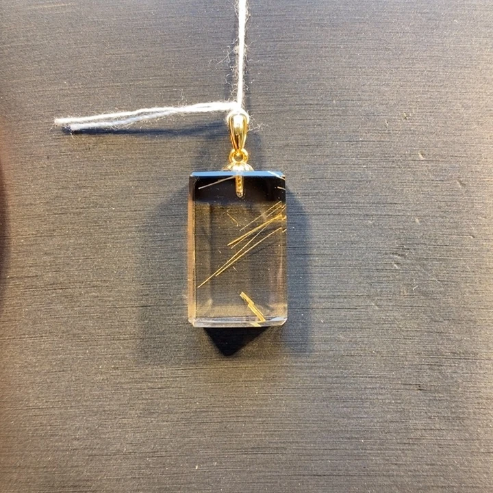 发晶颈饰银S925镶嵌钛晶锁骨链吊坠