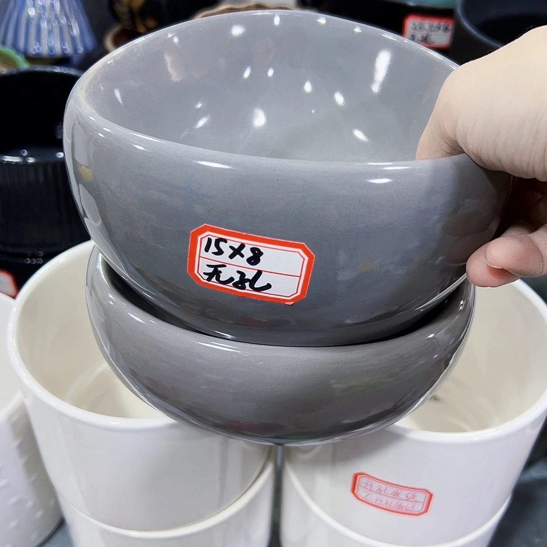 外贸尾单陶瓷花盆凑单10米包邮无孔孔