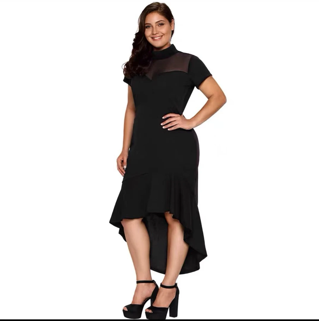 231 黑色连衣裙女2025夏季新款法式赫本风小黑裙巨好看显瘦鱼尾裙