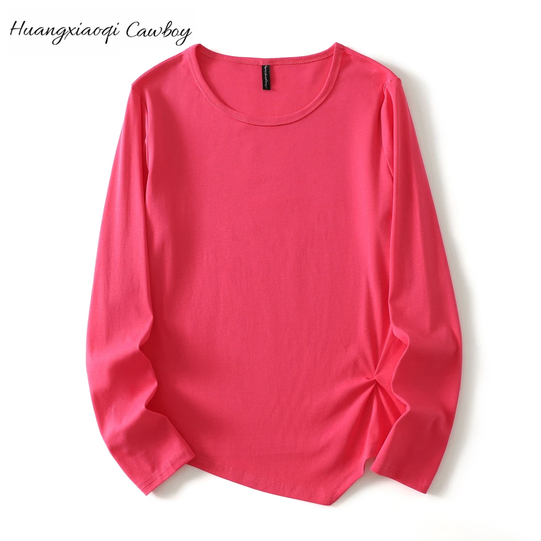 小七同款不规则T恤遮肉显瘦修身内搭打底衫25612