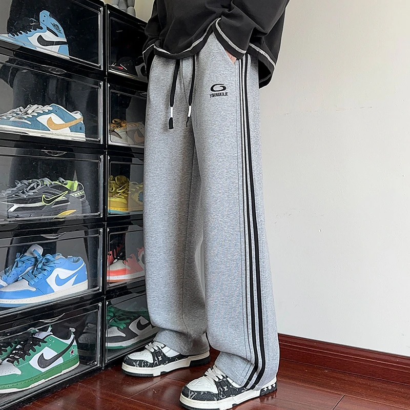 春秋新款男学生休闲宽松青少年潮牌运动裤一裤两裤百搭阔腿潮流