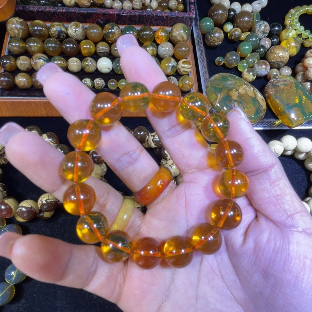 琥珀未镶嵌颈饰手串