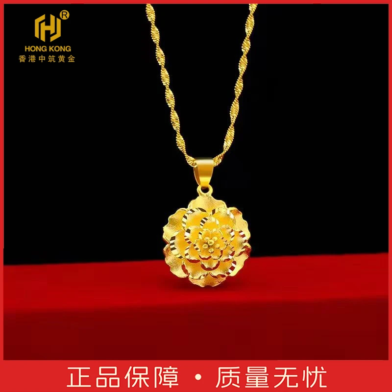 【香港中筑】非遗古法富贵牡丹花项链精致轻奢时尚