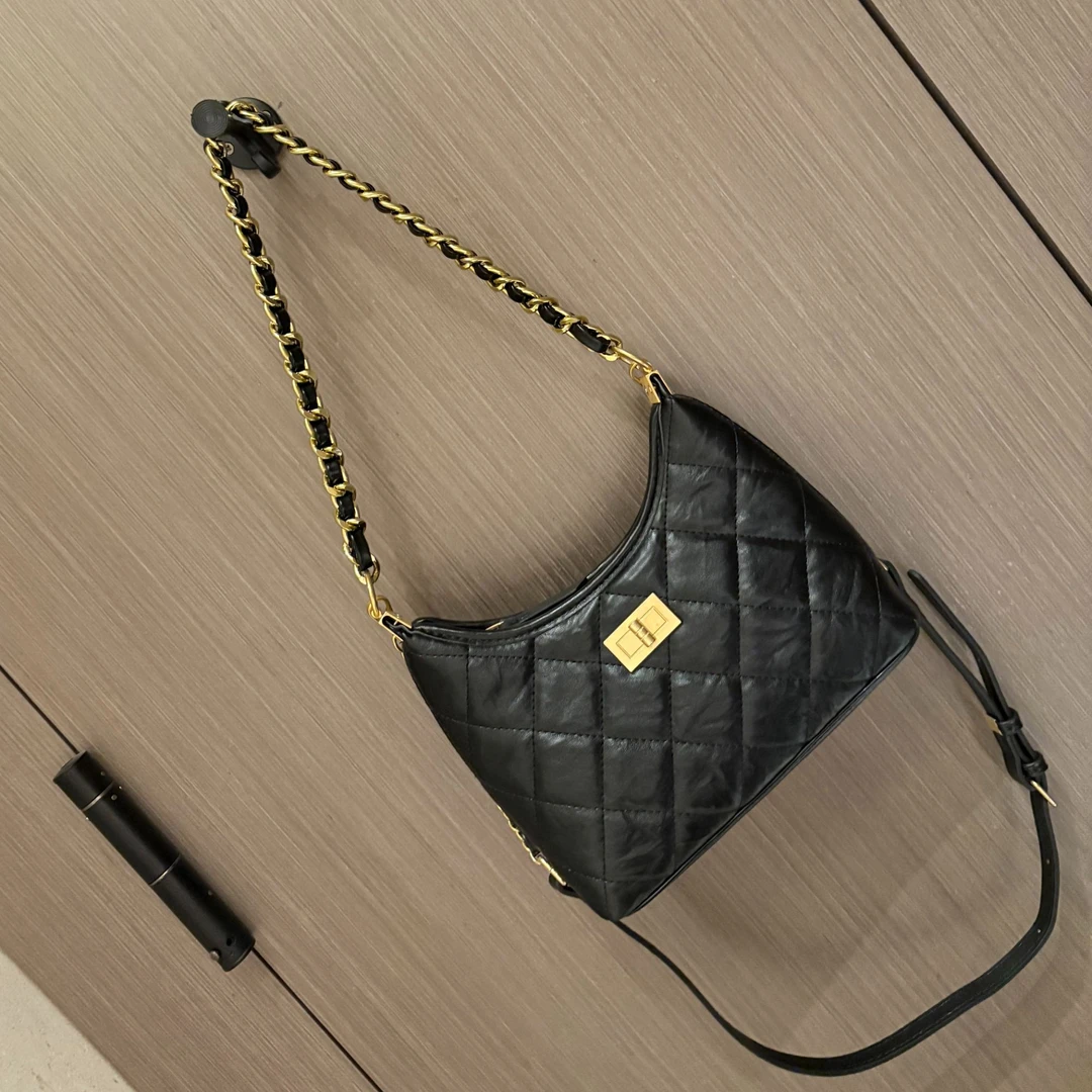 小香风菱格链条腋下包百搭通勤斜挎包2025新款韩版高档轻奢ins潮